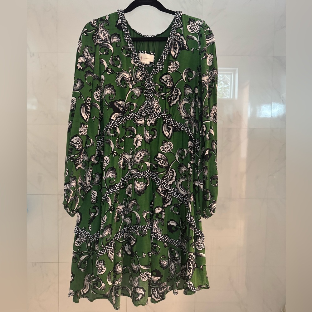 Anthropologie Dress, Green & Black floral print